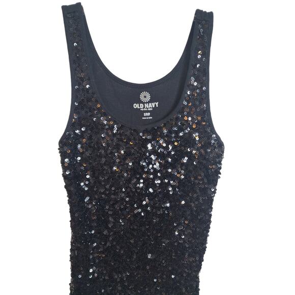 Old Navy Black Sequin Tank, Small - Picture 2 of 6